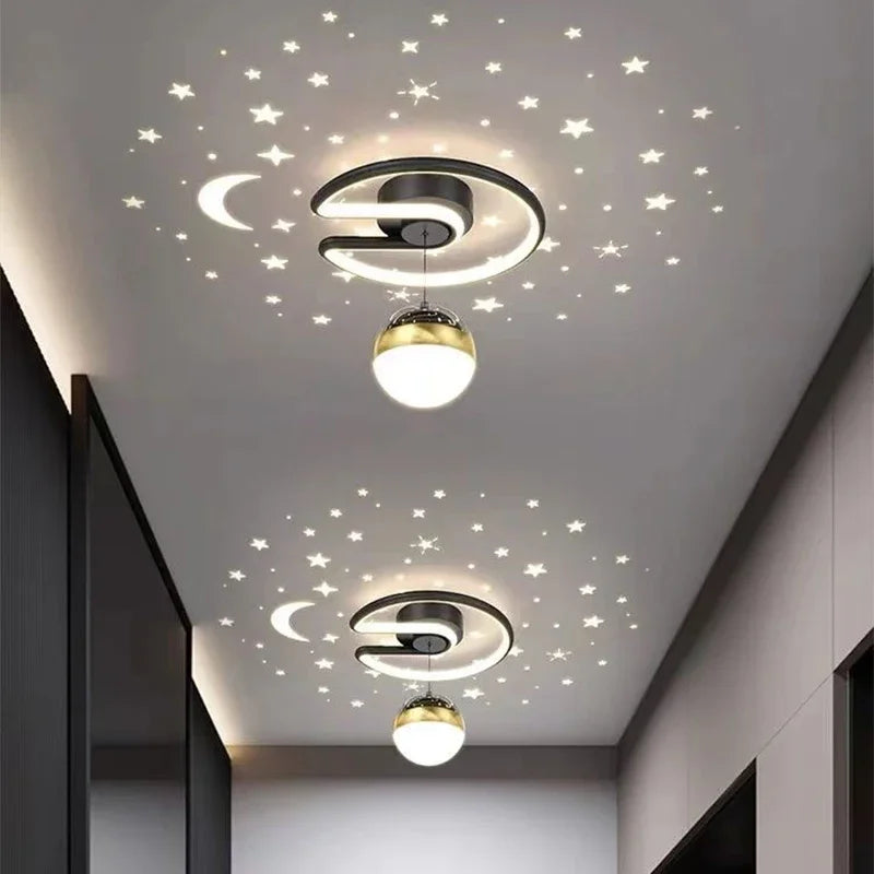 LED Ceiling Light with Starry Sky – Modern Chandelier Design for Children's Rooms and Living Rooms