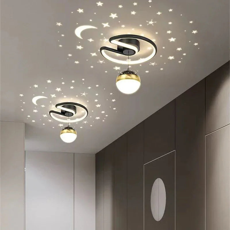 LED Ceiling Light with Starry Sky – Modern Chandelier Design for Children's Rooms and Living Rooms