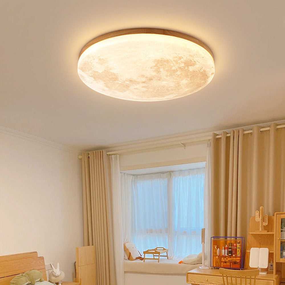 Simple Moon Inspired Round LED Ceiling Light