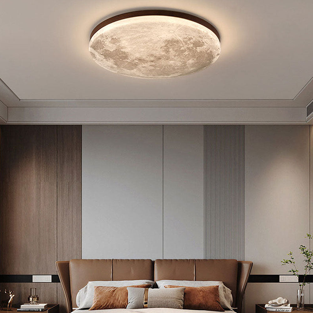 Simple Moon Inspired Round LED Ceiling Light