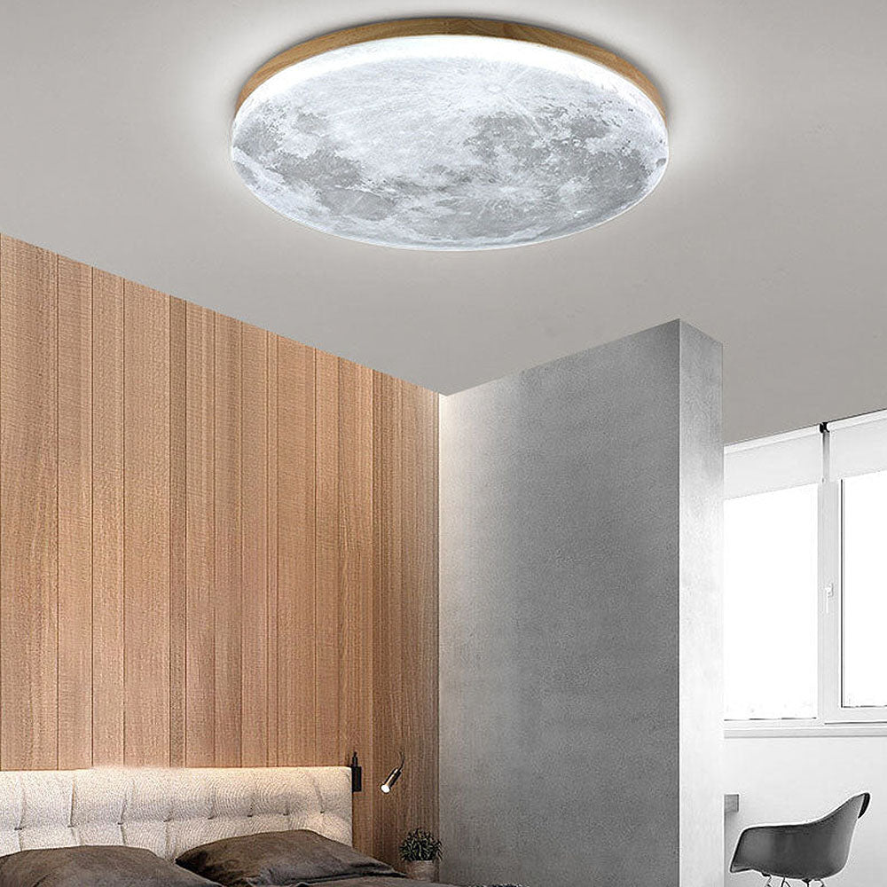 Simple Moon Inspired Round LED Ceiling Light