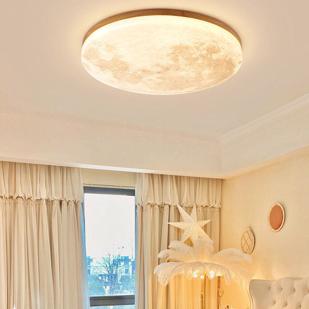 Simple Moon Inspired Round LED Ceiling Light