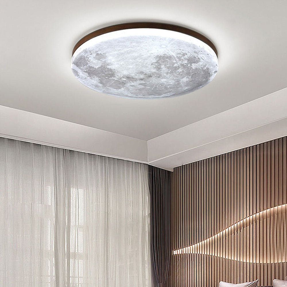 Simple Moon Inspired Round LED Ceiling Light