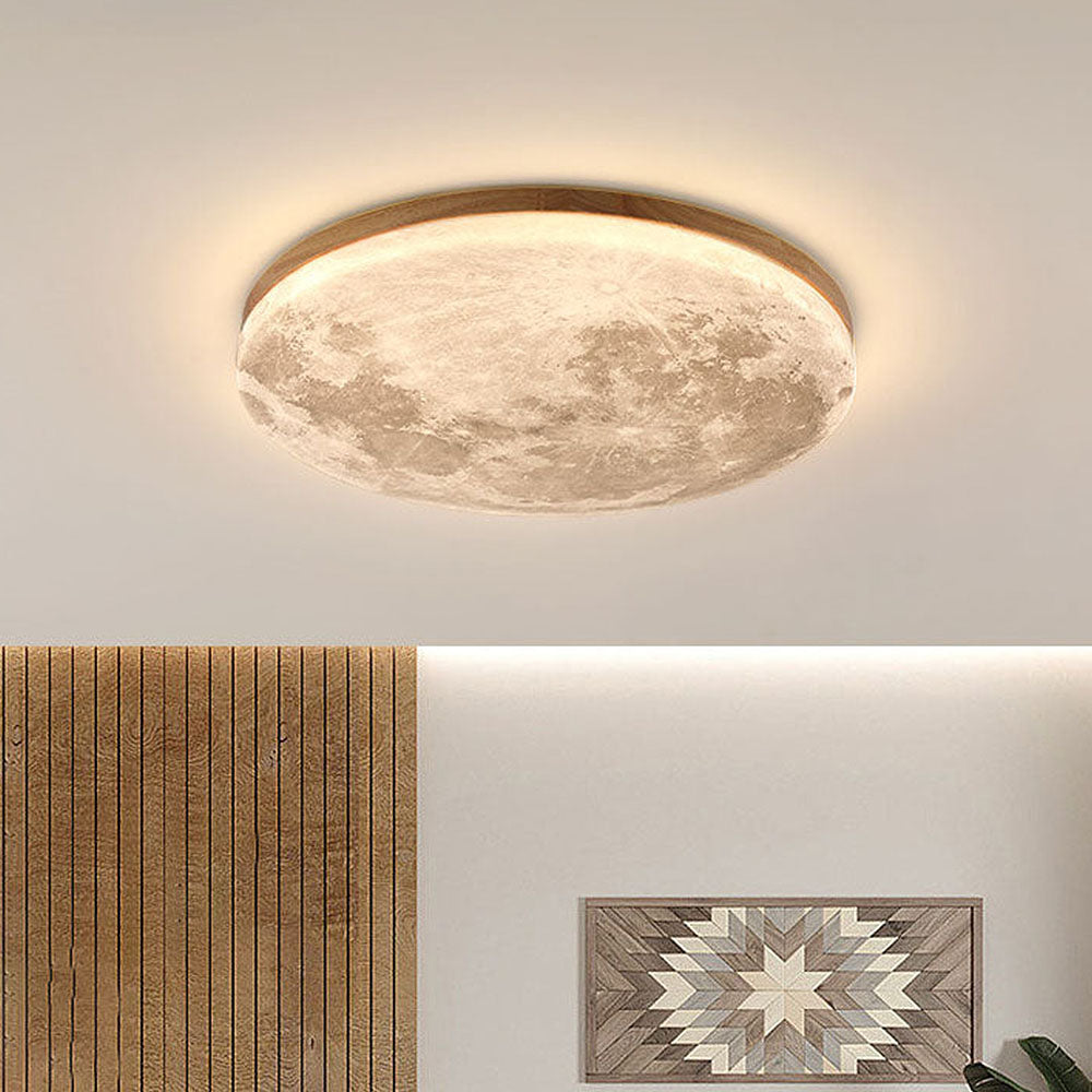 Simple Moon Inspired Round LED Ceiling Light