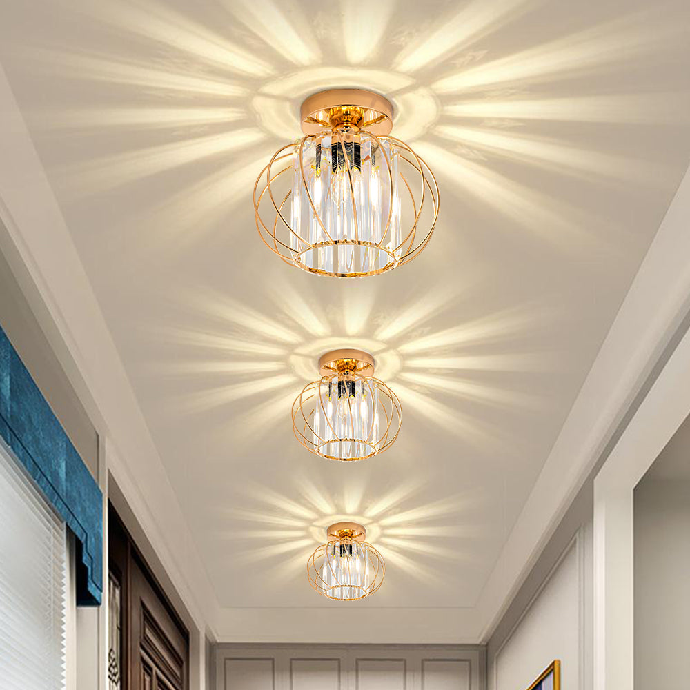 Set of 2 Modern Glass Ceiling Corridor Lights