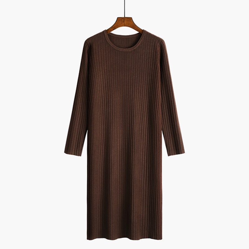Women's Round Neck Classic Knitted Dress | Mini