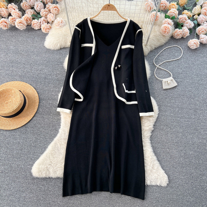 Women's Formal Knitted Dress with Blazer | Mini