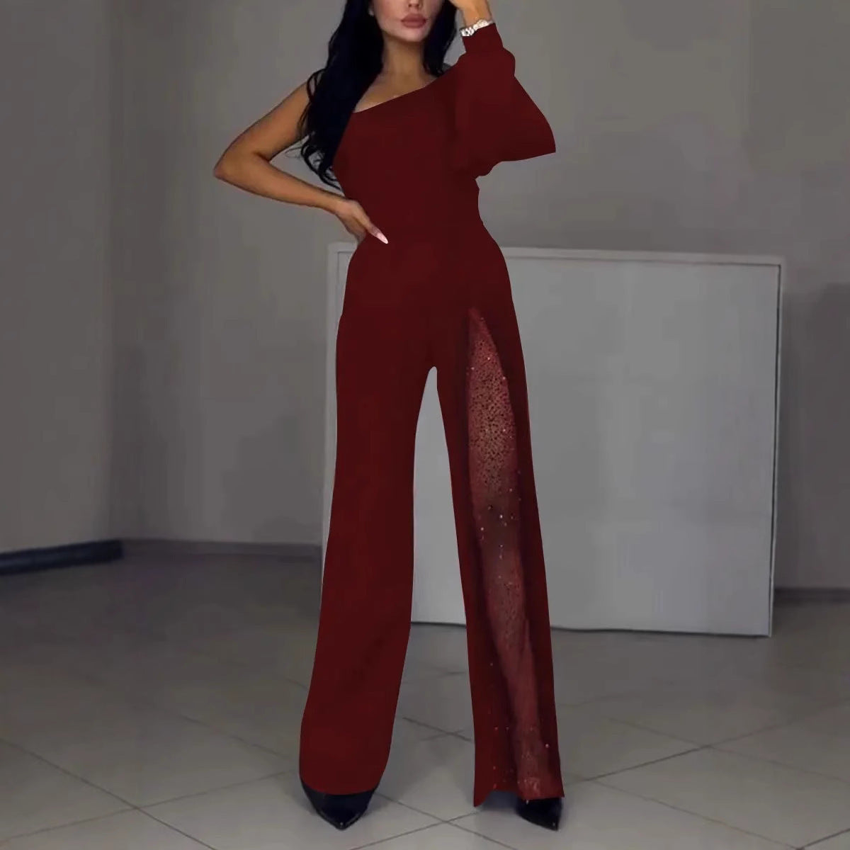 Women’s Sequin Asymmetric Jumpsuit | New Year