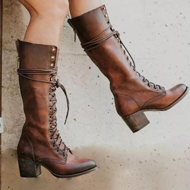 Women's Zipper Heeled Boots | Pointed
