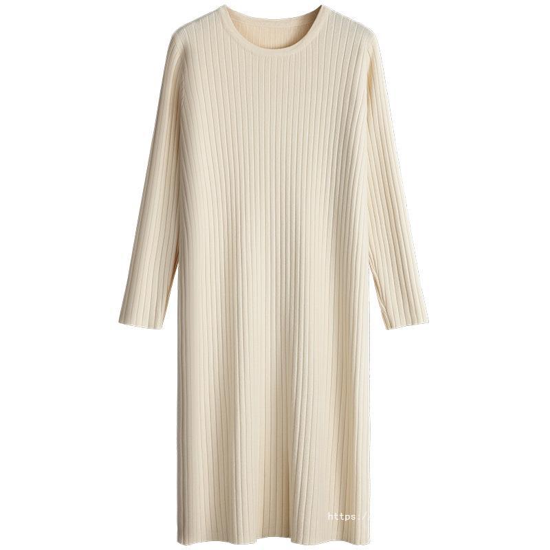 Women's Round Neck Classic Knitted Dress | Mini