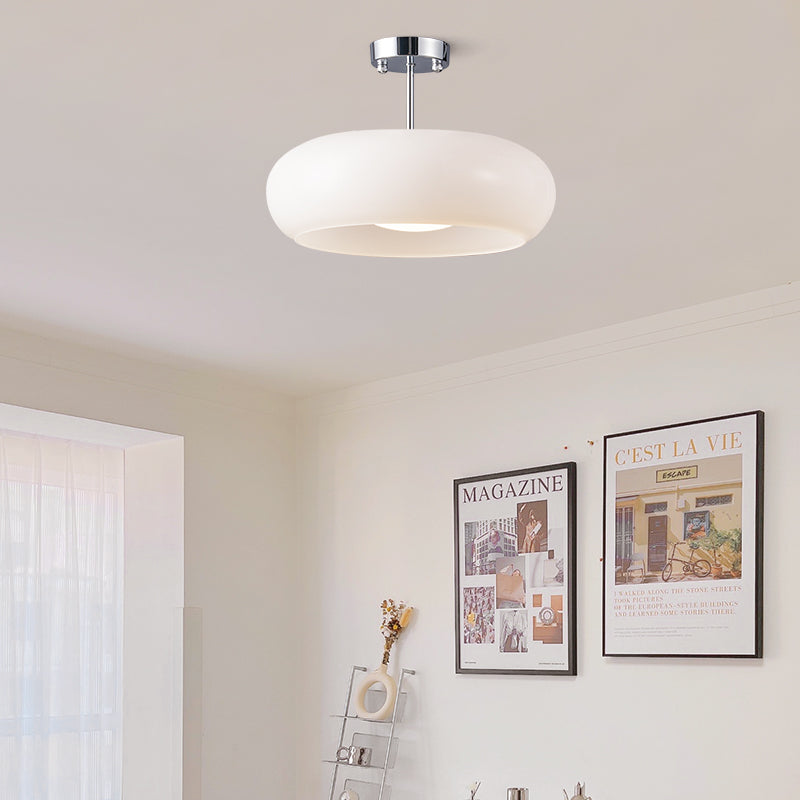 Amber Glow Round Glass Ceiling Light