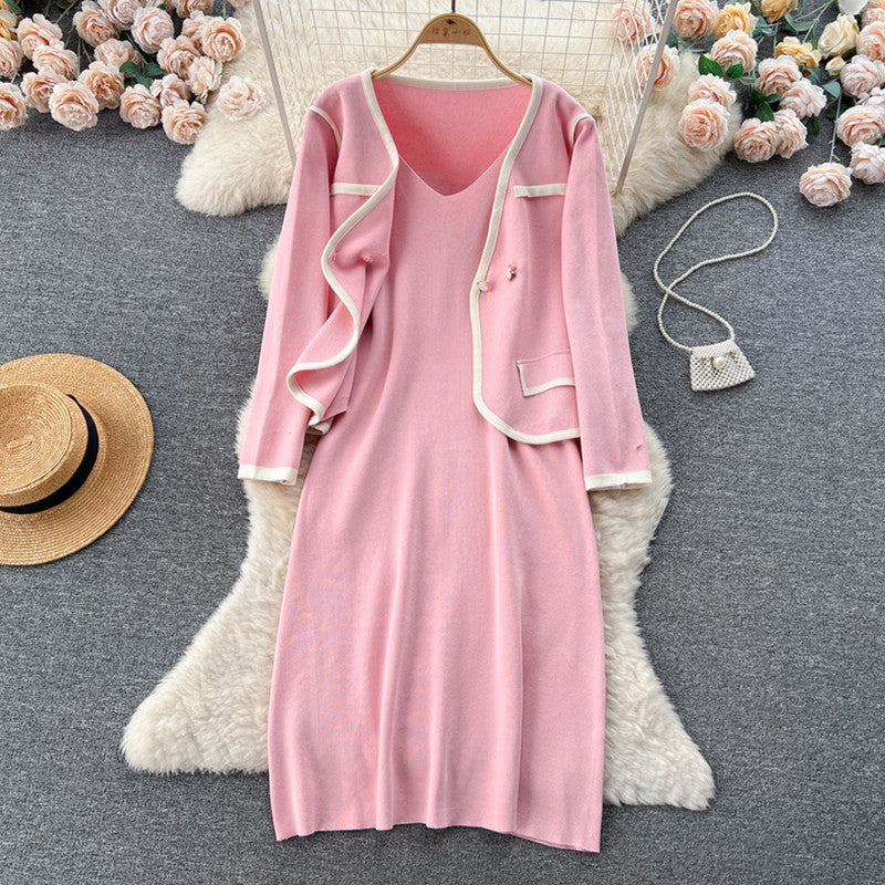 Women's Formal Knitted Dress with Blazer | Mini