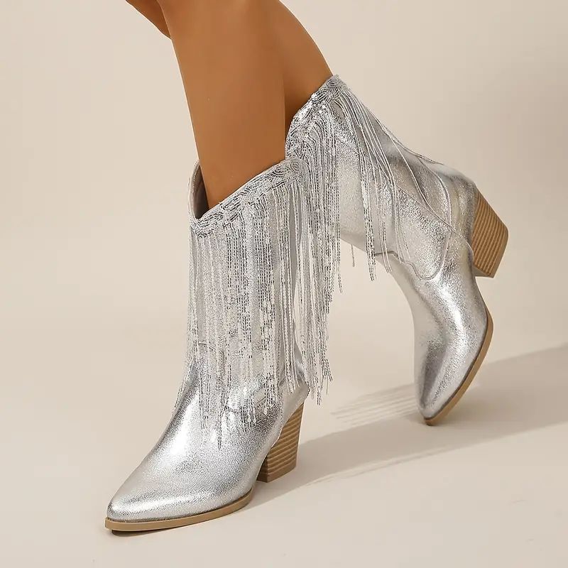 Women’s Sequin Pointed Boots | New Year