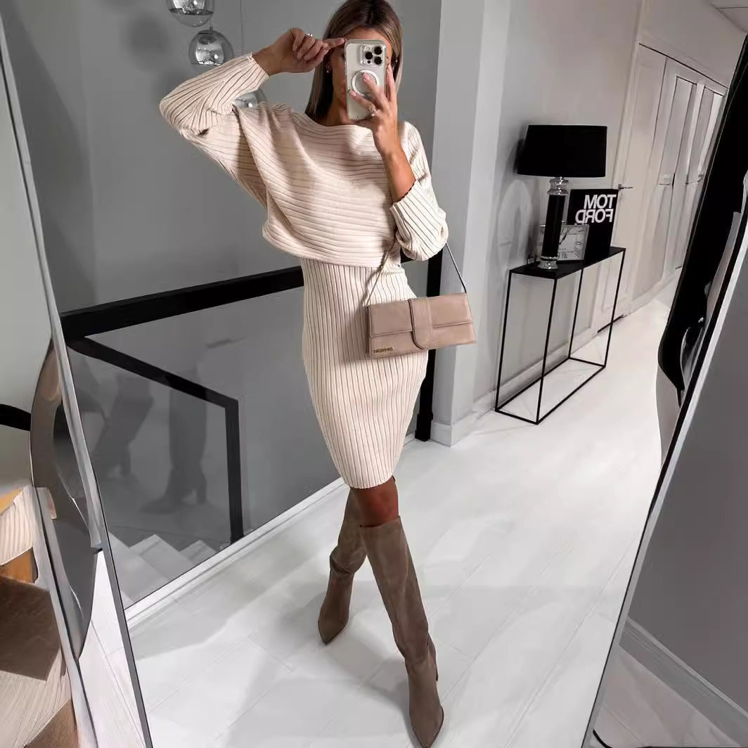 Women's Classic Long Sleeve Knitted Dress | Mini