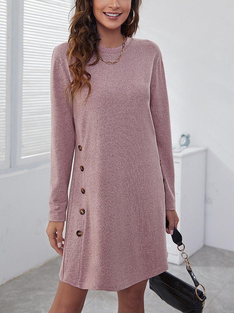 Women's Long Sleeve A Line Knitted Dress | Mini