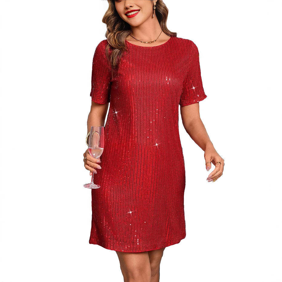 Women’s Relaxed Fit Sequin New Year's Dress | Mini