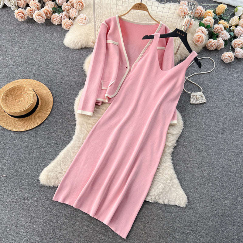 Women's Formal Knitted Dress with Blazer | Mini