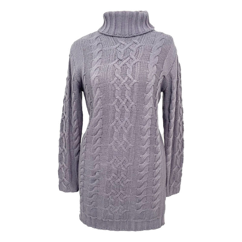 Women's Warm Long Sleeve Knitted Dress | Mini