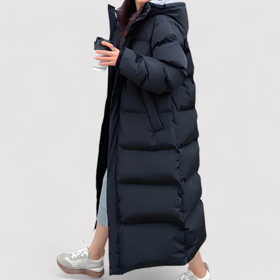 Women's Long Puffer Trench Coat | Winter