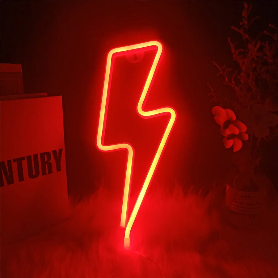 Neon Lightning LED Wall Light