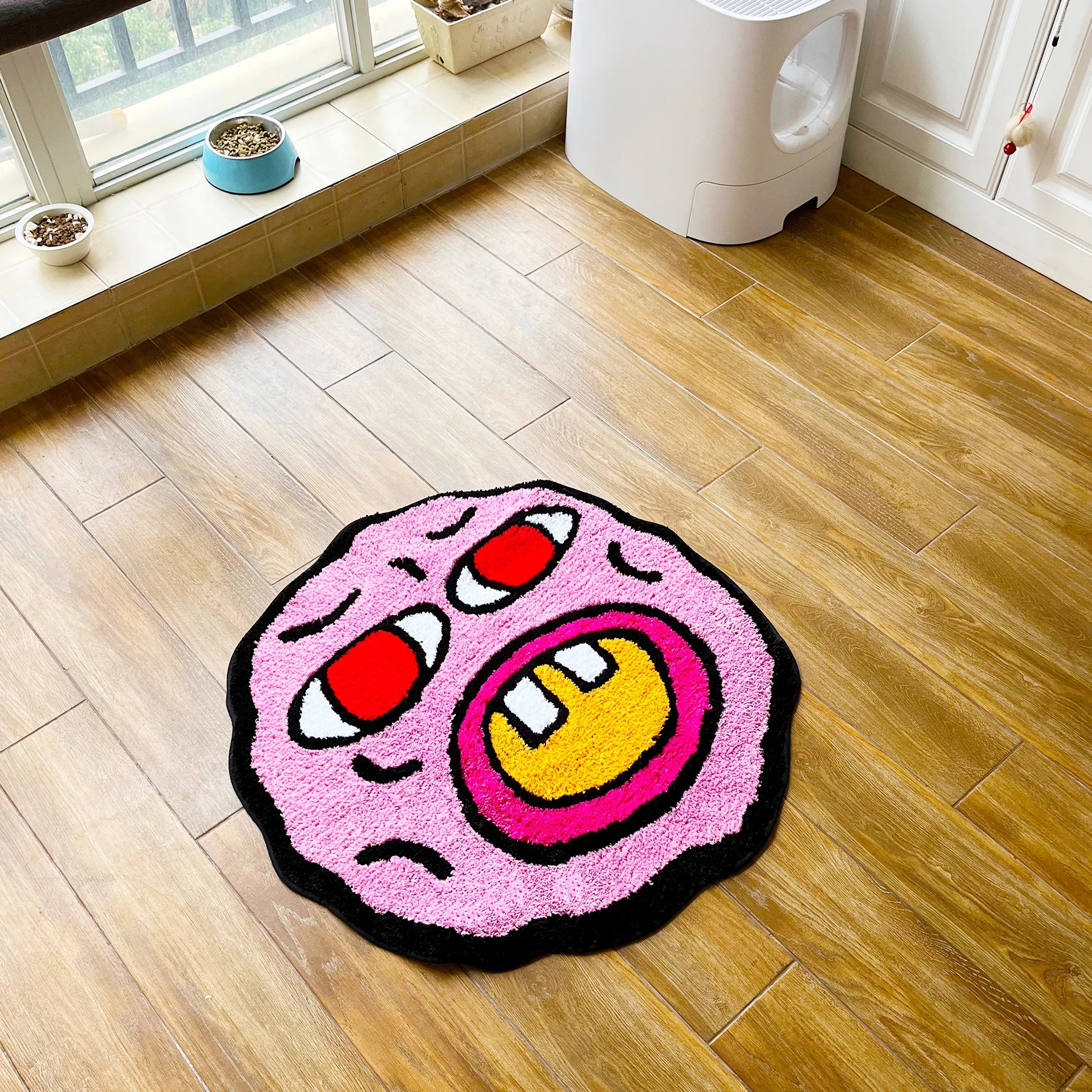 Charming Pink Cartoon Inspired Rug