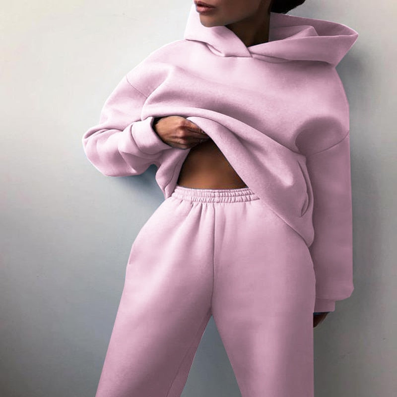 Women's Two Piece Tracksuit Set | Hooded