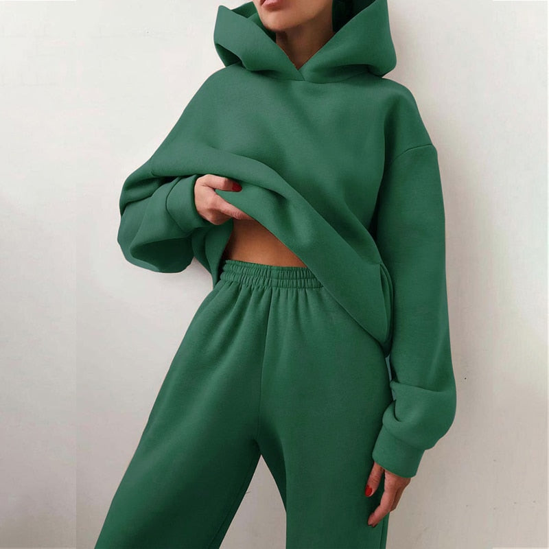 Women's Two Piece Tracksuit Set | Hooded