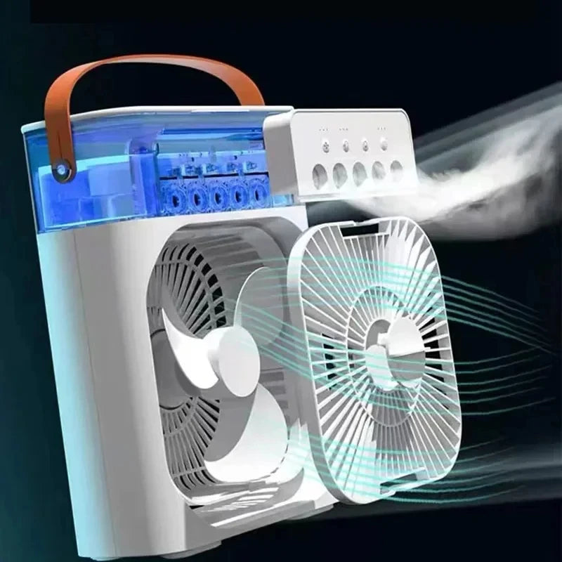 3-in-1 Cooling Table Fan with Humidifier & LED Light