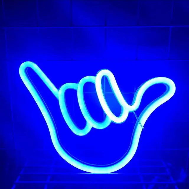 Peace Hand Gesture LED Neon Wall Lights
