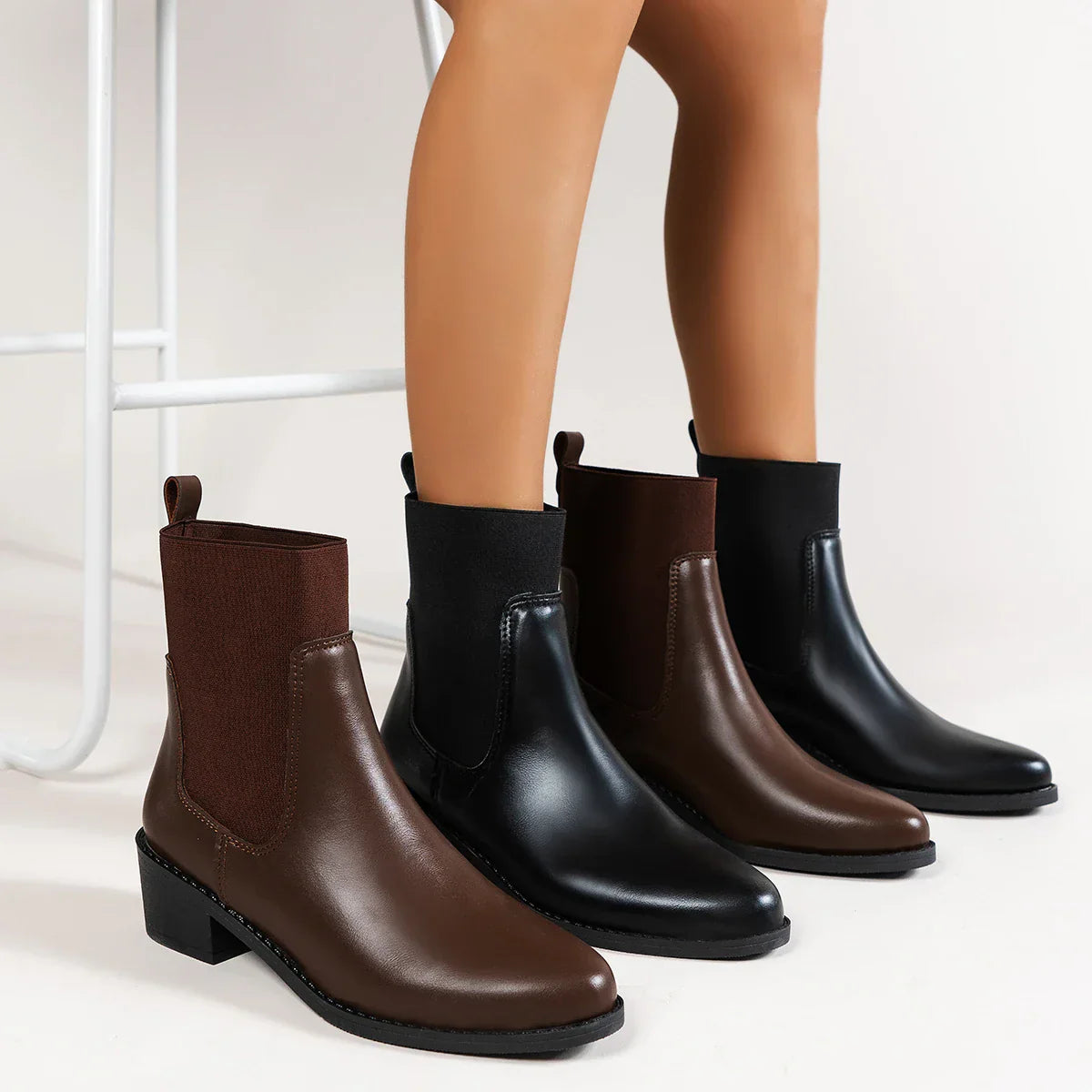 Women's Elastic Chelsea Ankle Boots | Pointed Toe