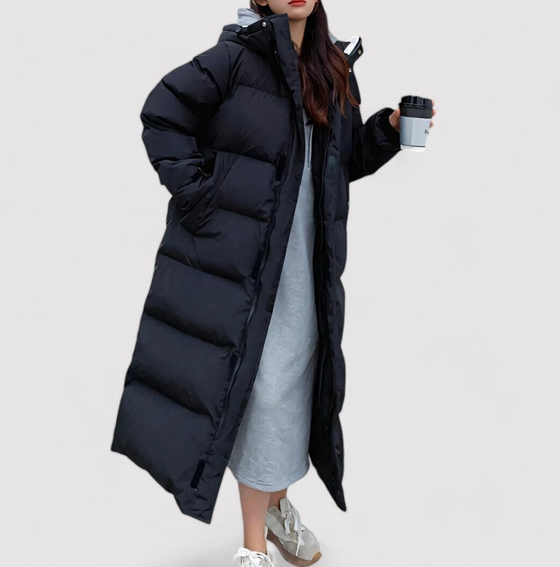 Women's Long Puffer Trench Coat | Winter