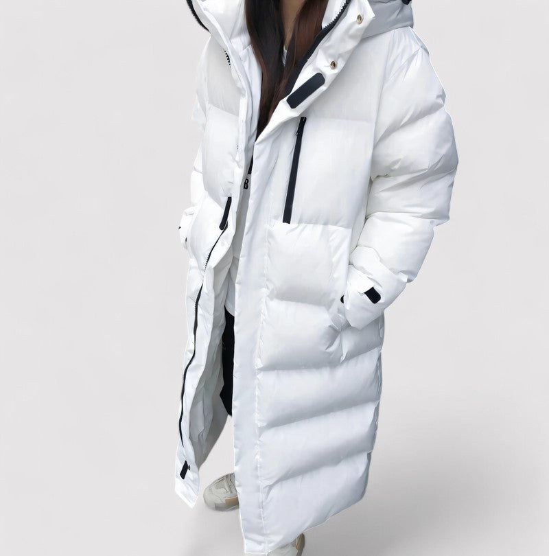 Women's Long Puffer Trench Coat | Winter