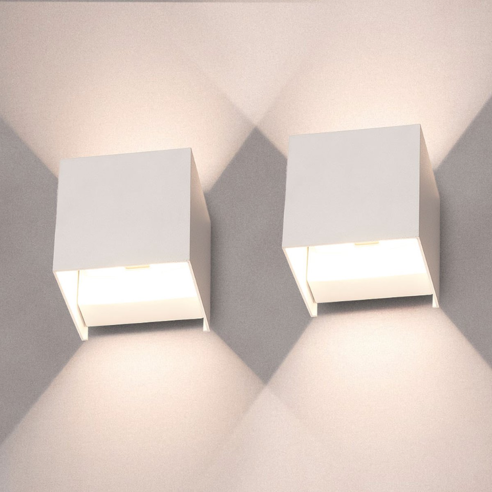 2 Pcs Wireless LED Wall Lamp with Adjustable Brightness