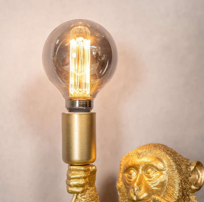 Charming Monkey Lamp with Blooming Accent