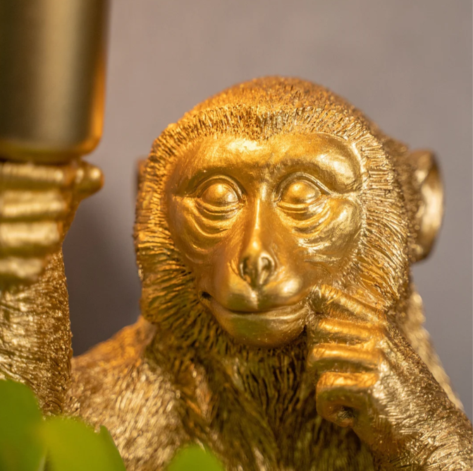 Charming Monkey Lamp with Blooming Accent