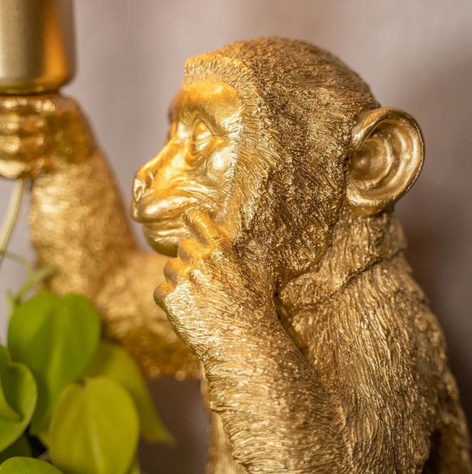 Charming Monkey Lamp with Blooming Accent