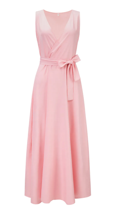 Women's Wrap V Neck Wedding Guest Dress | Maxi