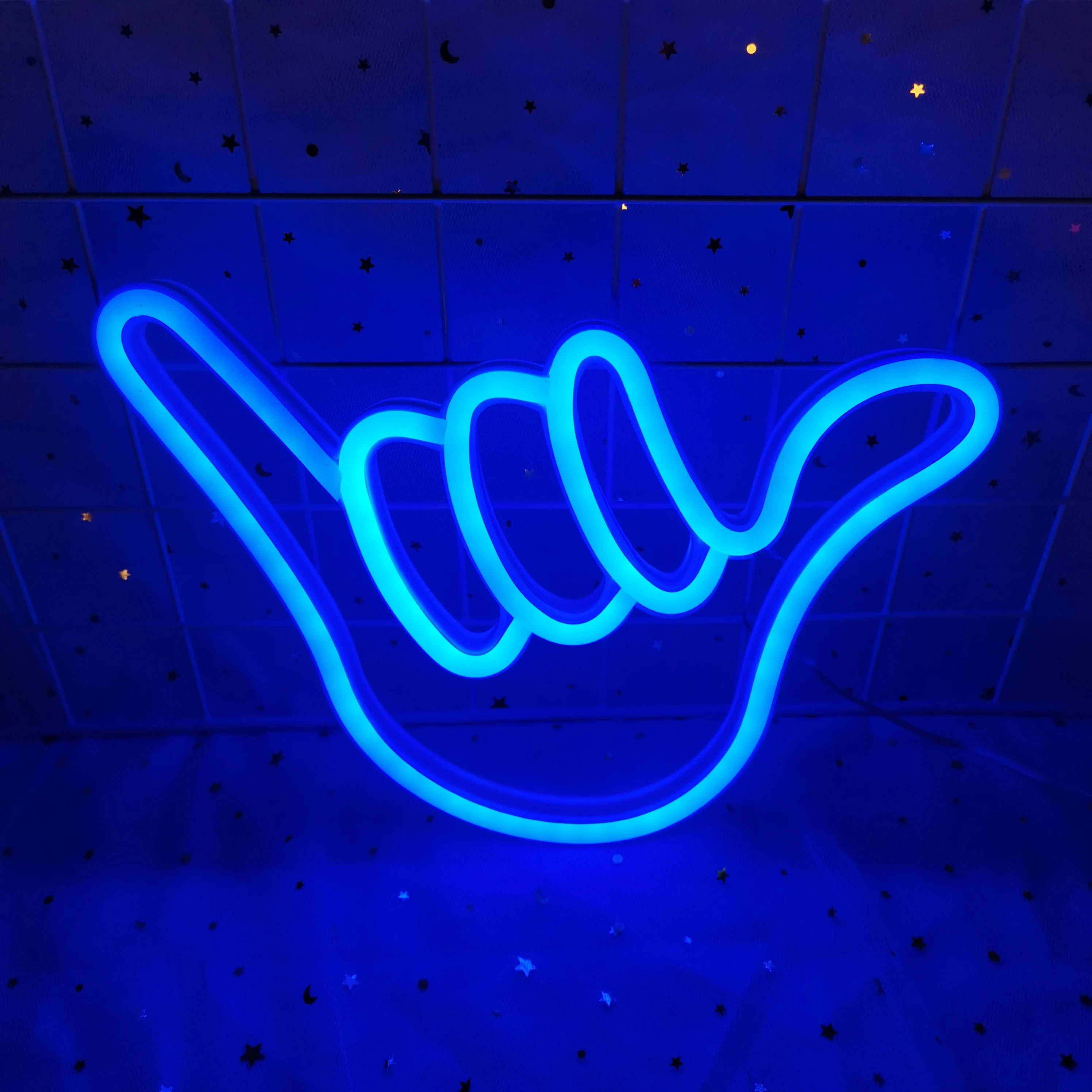 Peace Hand Gesture LED Neon Wall Lights