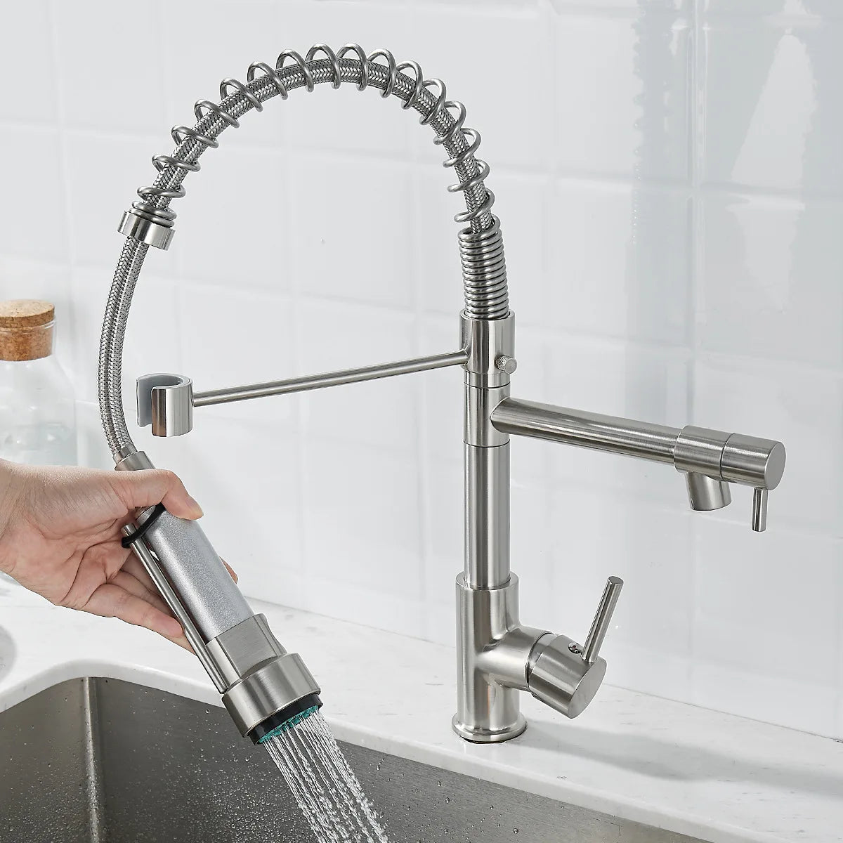 Double Outlet Faucet – Swiveling, Durable & Easy to Install for Modern Kitchens