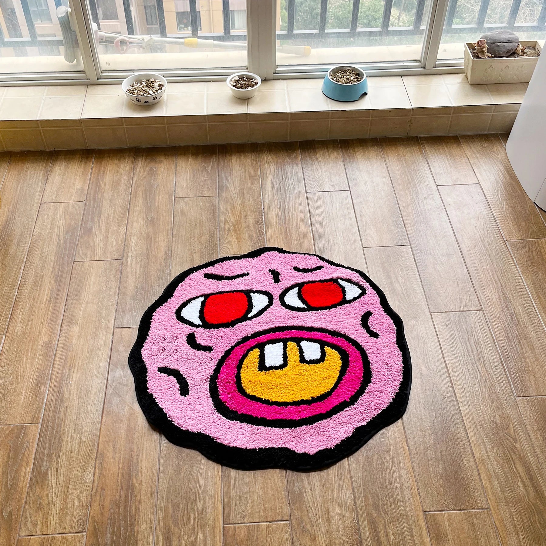 Charming Pink Cartoon Inspired Rug