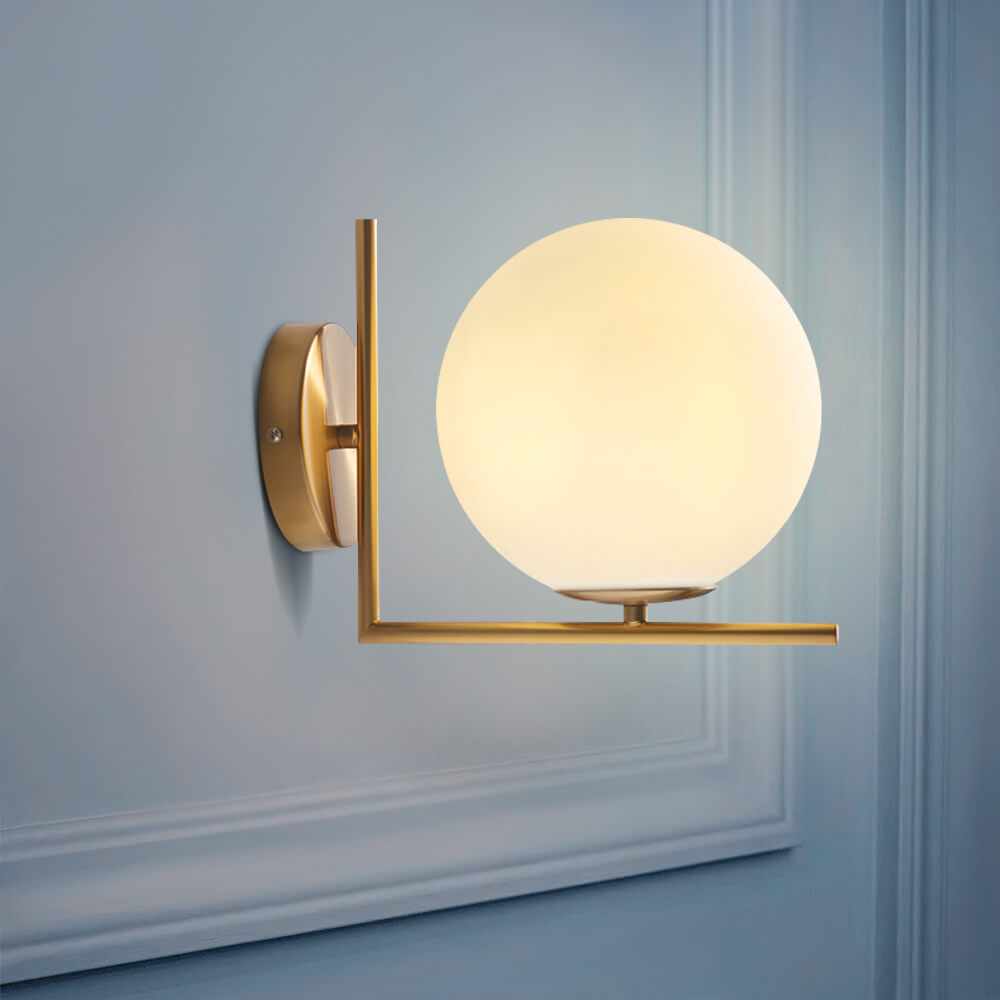 Elegant Vintage Globe Wall Lamp with Frosted Glass