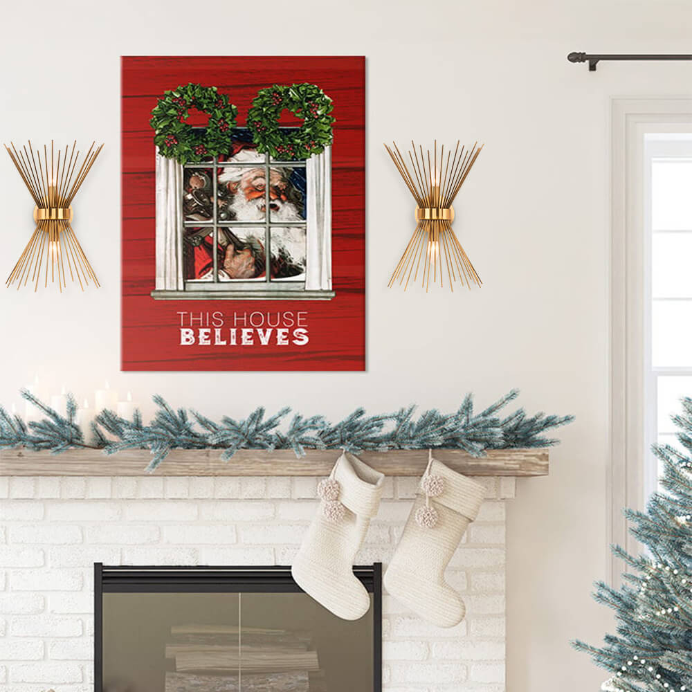 Vintage-Inspired Gold Burst Wall Lamp