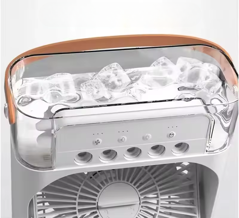 3-in-1 Cooling Table Fan with Humidifier & LED Light
