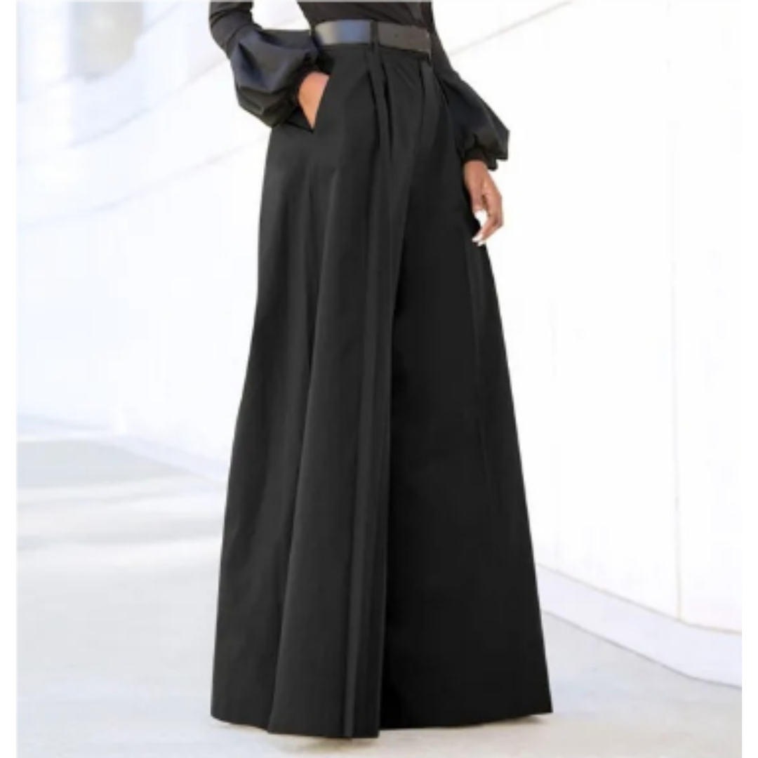 Women's Wide Leg Pleated Pants | Loose Fit