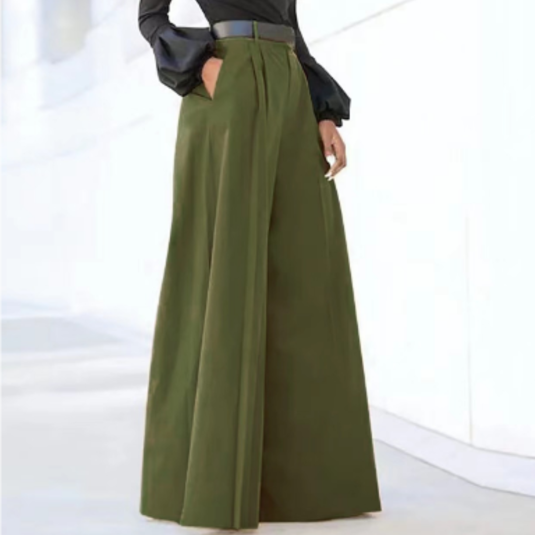 Women's Wide Leg Pleated Pants | Loose Fit