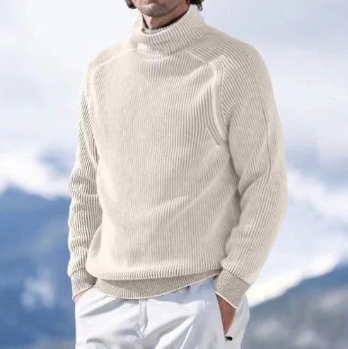 Men's Textured Warm Sweater | Roll Neck