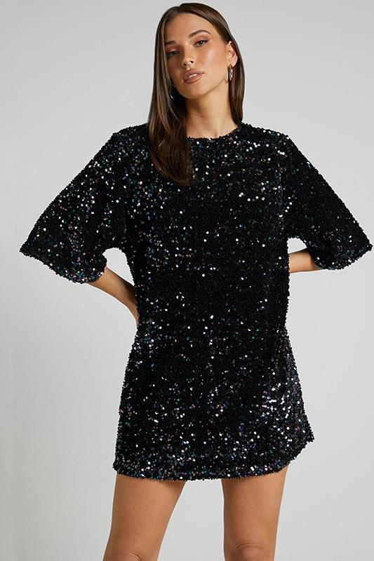 Women’s Backless Sequin New Year's Dress | Mini