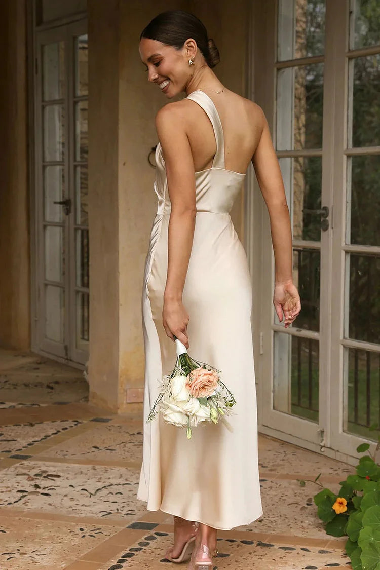 Women's One Shoulder Wedding Guest Dress | Midi