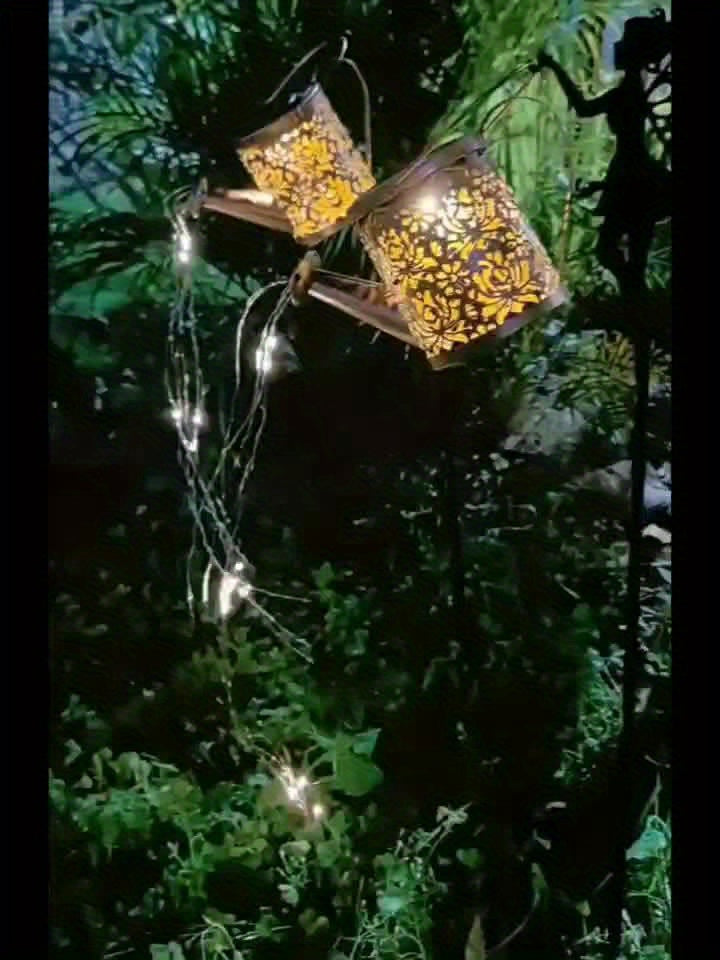 Solar Watering Can Fairy Light – Angel Design, Waterfall String & Auto Sensor