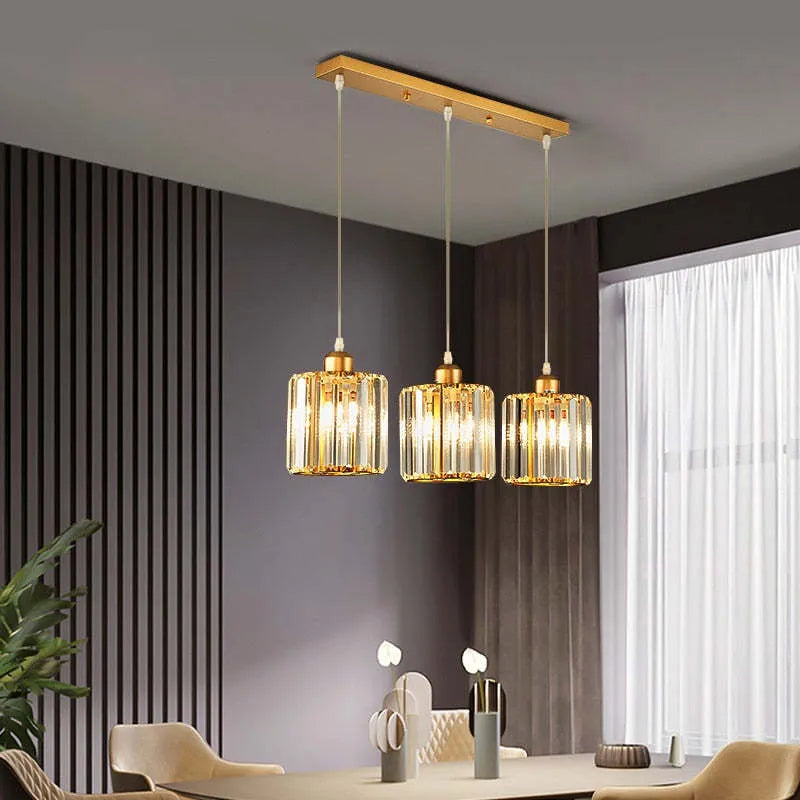 Elegant Multi-Glass Cylinder Pendant Light